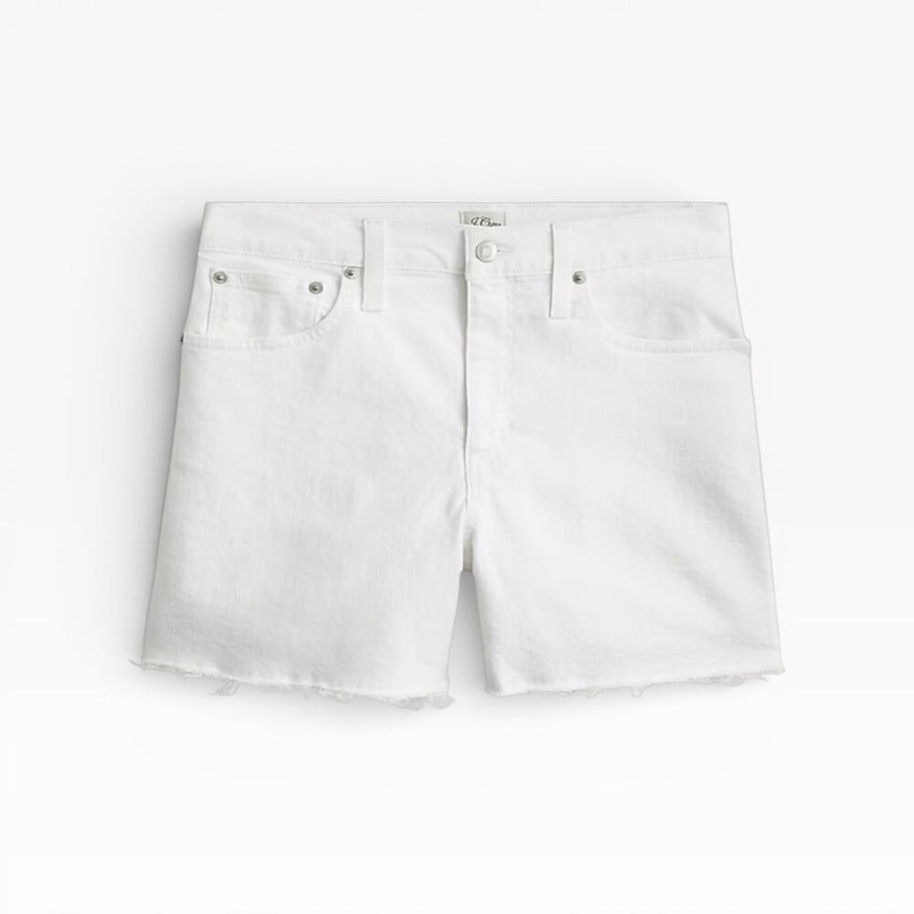 J. Crew Women’s Denim Mid-Rise Shorts in White - Size 31
